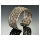 Vintage Mexican Sterling Silver Cuff Bracelet, Taxco Style, TE-51 Mark