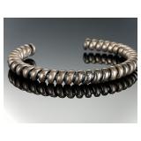 ZINA Sterling Silver Coil Cuff Bracelet Vintage 925 Estate Jewelry