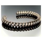 ZINA Sterling Silver Coil Cuff Bracelet Vintage 925 Estate Jewelry