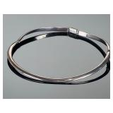 Vintage Mexican Sterling Silver Hinged Collar Choker Necklace Taxco TL-10 925