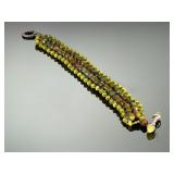 Green Turquoise & Prehnite 4-Strand Collar Statement Necklace 213g