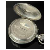 Antique Swiss Remontoir 15 Jewel Silver Hunter Case Pocket Watch