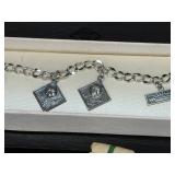Vintage Cub Scout Den Mother 10K Gold Filled Training Medal & Sterling Silver Charm Bracelet w/ Box