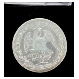 1845 Mexico 8 Reales .9027 Silver Coin M.R. Radiant Cap Eagle