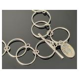Chan Luu Sterling Silver Gemstone Link Choker Necklace Smoky Quartz Garnet 14"