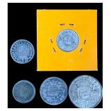 5-Coin Silver Lot: 1737 Spanish Real, UK Victoria, Australia Florin, Swiss, Dutch