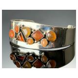 Desert Rose Trading Sterling Silver Carnelian Chalcedony Cuff Bracelet DRT