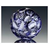 Webb Corbett Amethyst Purple Cut Crystal Starburst Glass Paperweight