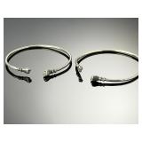 Vintage Sterling Silver West Indian Fist Cuff Bracelets - Lot of 2 (21g)