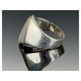 Vintage Mexican Sterling Silver Signet Ring, TD-81 .925, Size 10.25