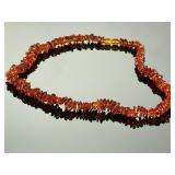 Vintage Baltic Amber Chunky Disc Bead Necklace Cognac Honey 21.5"