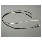 Sterling Silver Minimalist Collar Necklace | Vintage Asymmetric Torque Choker
