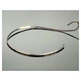 Sterling Silver Minimalist Collar Necklace | Vintage Asymmetric Torque Choker