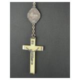 Italian Seven Sacraments Rosary Necklace Pale Green Aventurine Jade 40"