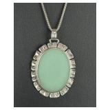 Green Aventurine Sterling Silver Pendant Necklace Southwestern SB Danecraft
