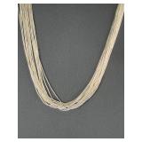 CJC Native American Sterling Liquid Silver 20-Strand Necklace 29"