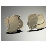 Anne Forbes Vintage Mexican Sterling Silver Modernist Wave Post Earrings