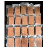 20x Half Pound .999 Fine Copper Bullion Bars Lot, Investment Grade USA