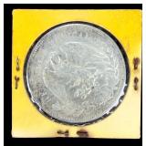 1902 Mexico MO 1 Peso 90% Silver Coin Cap & Ray Eagle UNC