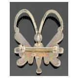 Vintage Zuni Multi-Stone Inlay Butterfly Pin Brooch, Native American Jewelry