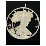 Vintage Hand-Cut Silver Walking Liberty Coin Pendants Lot - 1940 & 1943