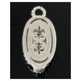 Judith Ripka Sterling Silver Pave CZ Eternity Oval Pendant Charm