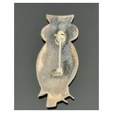 Zuni Multi-stone Inlay Owl Pin Brooch, Vintage