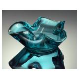 Vintage Murano Style Art Glass Bowls - Lot of 3 Turquoise Silver Foil & Teal