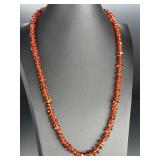 Vintage Baltic Cognac Amber Chunk Nugget Necklace Hand-Knotted 28"