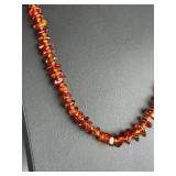 Vintage Baltic Cognac Amber Chunk Nugget Necklace Hand-Knotted 28"