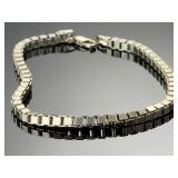 Italian Sterling Silver 4mm Box Link Bracelet 9 Inch IBB 925 Bold Heavy 17.6g