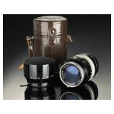 Nikon Nikkor-Q Auto 135mm f/3.5 Vintage F Mount Lens Case Hood Nippon Kogaku