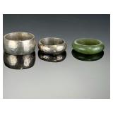 Vintage Estate Lot of 6 Rings: Sterling Silver Tone, Copper, Jadeite