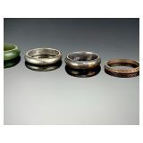 Vintage Estate Lot of 6 Rings: Sterling Silver Tone, Copper, Jadeite