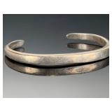 Vintage Silver Cuff Bracelet Unmarked Unsigned Estate Jewelry