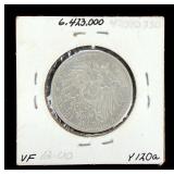 1905-A German Empire Prussia 2 Mark .900 Silver Coin Wilhelm II