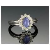 Sterling Silver Lapis Lazuli Inlay Band Ring Vintage Size 9.25
