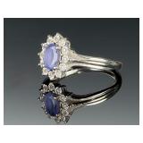 Sterling Silver Lapis Lazuli Inlay Band Ring Vintage Size 9.25