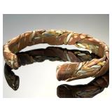 Vintage Sergio Lub Mixed Metal Magnetic Copper Twist Cuff Bracelet 6"