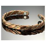 Vintage Sergio Lub Magnetic Copper Cuff Bracelet Twisted Mixed Metal California