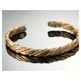 Vintage Sergio Lub Magnetic Copper Cuff Bracelet Twisted Mixed Metal California
