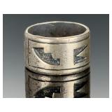 Vintage Unmarked Silver Ring, Abstract Modernist Style, Size 6.5