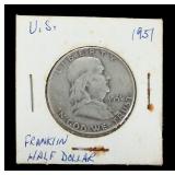 1955 US Franklin Half Dollar 90% Silver Coin BU Uncirculated
