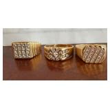 mens gold/diamond rings (not left on premises)