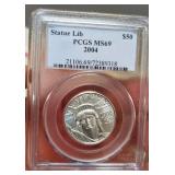 WST049 (1) PCGS Certified "UNITED STATES" $50 Dollar Platinum Coin and Guide.