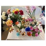 EAT062 - Assorted Glass & Crystal Vase with Faux Flower Arrangements