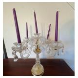 EAT065 - Vintage Glass Candelabra Includes a Set of Four Candles