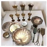 EAT076- Silver Plated Wine Glass & Serving Platters 