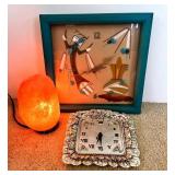 EAT116- Himalayan Salt Lamp & Decorative Clocks / Turquoise Art 
