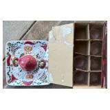 EAT129 Christmas Themed Cups And Ceramic Chip And Dip Platter 
